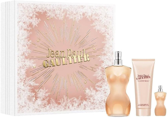 JEAN PAUL GAULTIER CLASSIQUE 3 PCS SET FOR WOMEN: 3.4 EAU DE TOILETTE SPRAY + 0.2 EAU DE TOILETTE SPRAY + 2.5 BODY LOTION