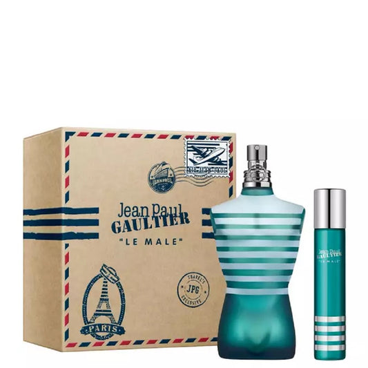 JEAN PAUL GAULTIER LE MALE 2 PCS SET: 4.2 EAU DE TOILETTE SPRAY + 0.68 EAU DE TOILETTE SPRAY